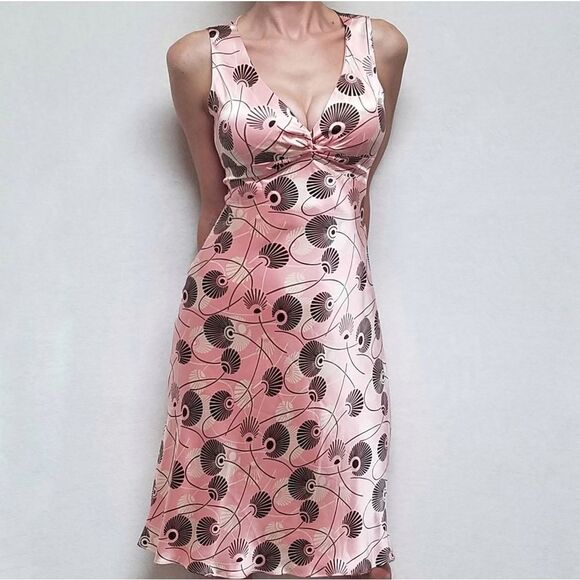 LAUNDRY by Shelli Segal Silk Tie Back V-Neck Sleeveless Floral Slip Dress - Picture 2 of 11